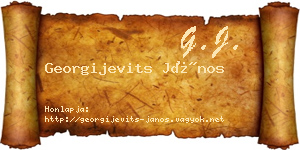 Georgijevits János névjegykártya